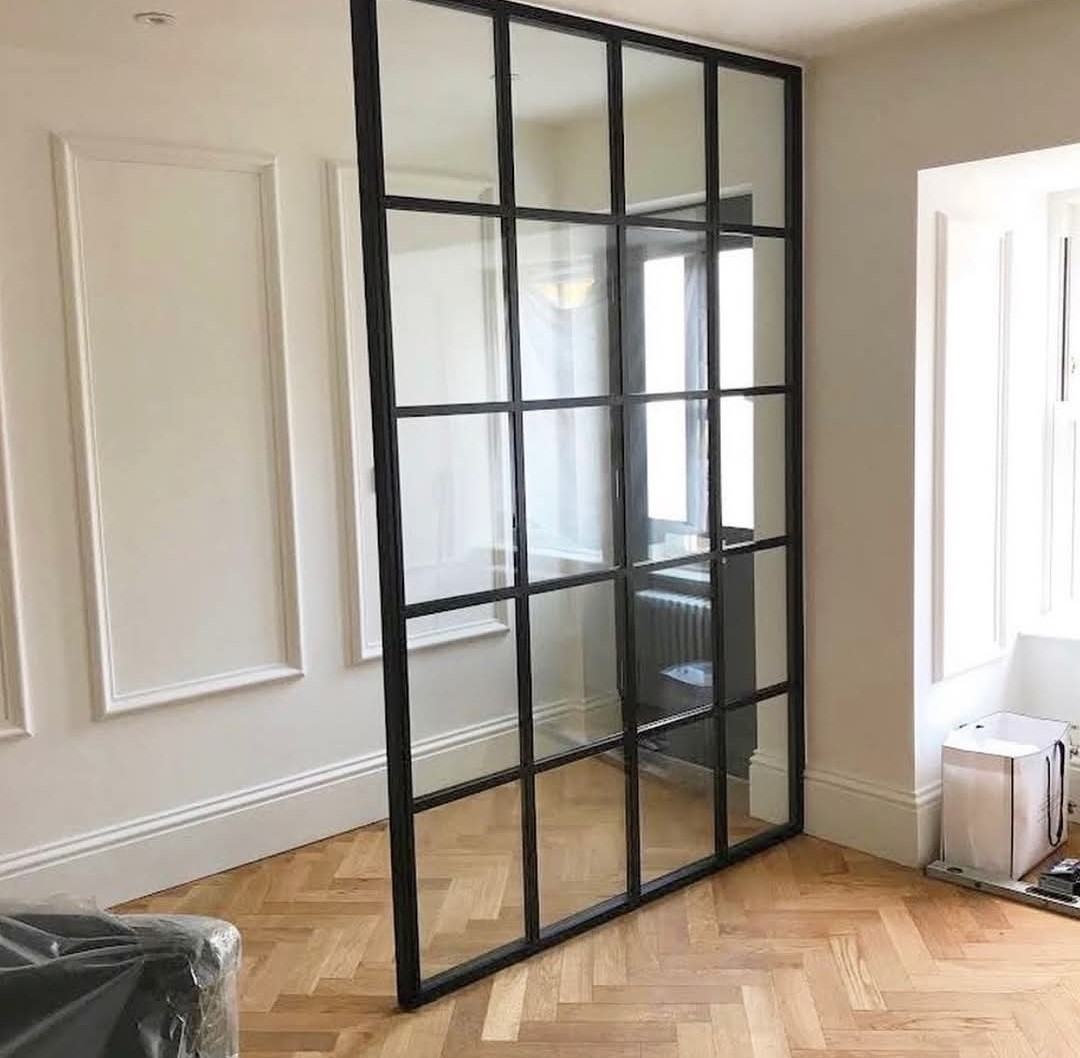 Aluminium Crittall-style internal door installation in progress in a renovated period home